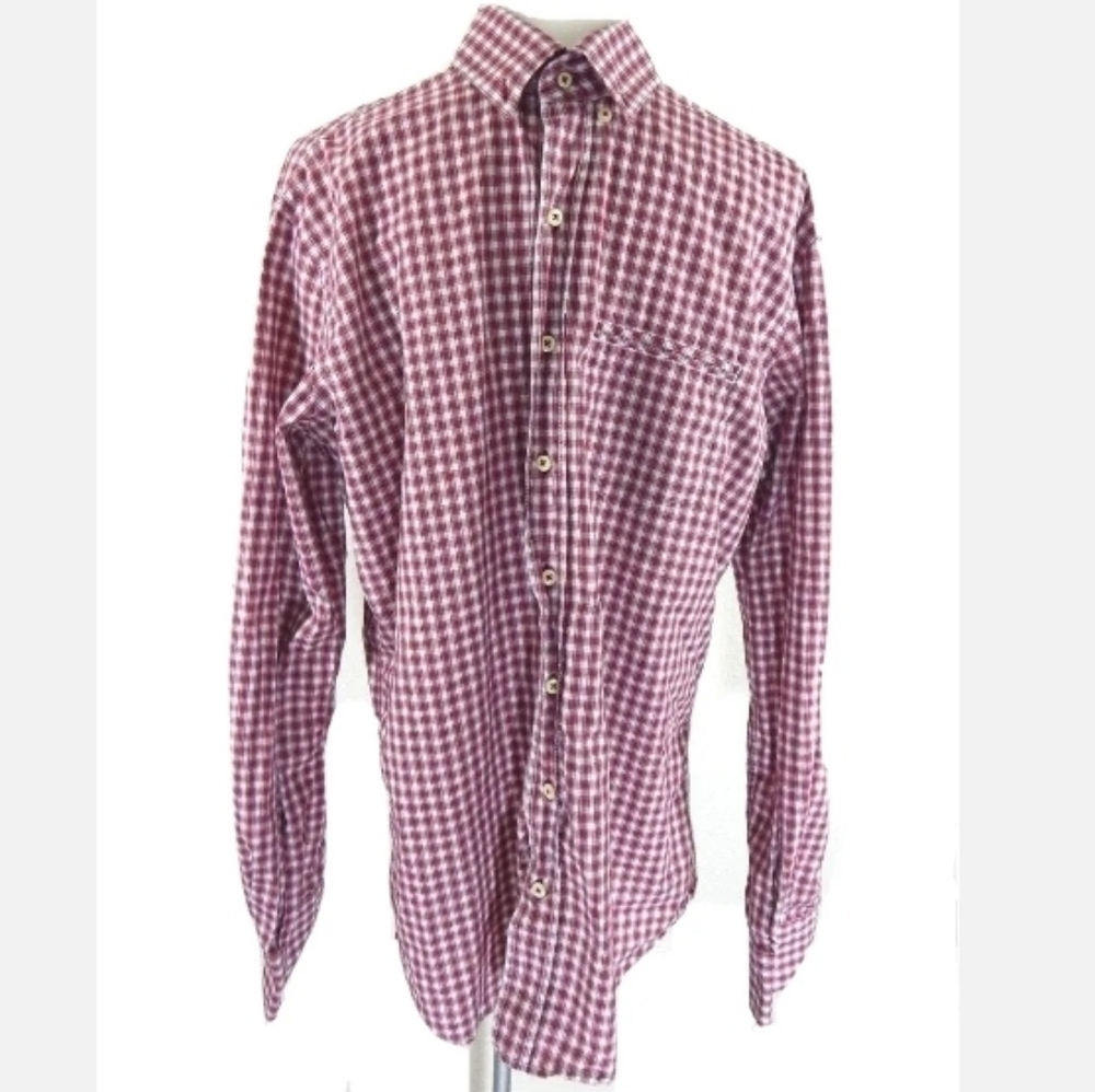 Hammer Made Red White Check Button Down
